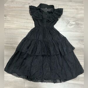 🎃 Girl Wednesday Adams Black Ruffled Costume Size 7/8